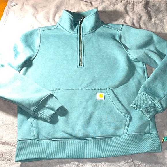 Carhartt Tops - Carhartt quarter zip fleece lined relaxed fit shirt small 4-6